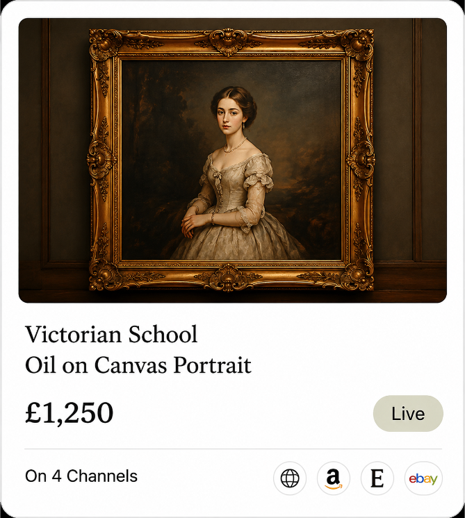 Live catalogue listing for a late 19th century mahogany armchair